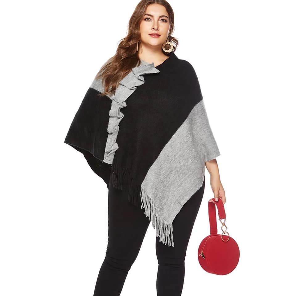 Ruffle Wave Fall Poncho