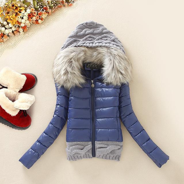 Ice Ice Baby Knit Puffer Jacket (Navy)