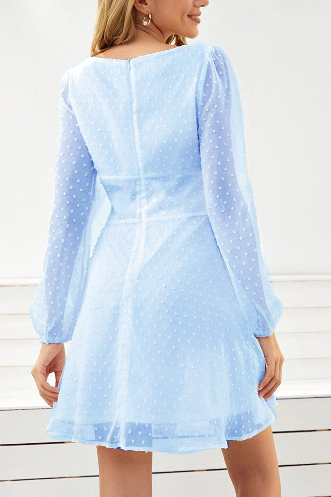 Square Neck High Waisted Dot Dress (5 colors)