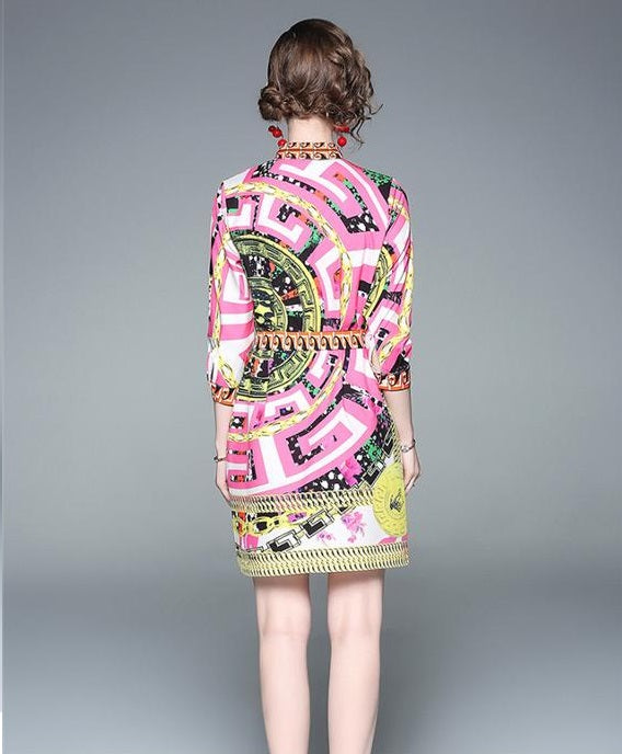 Geometric Wave Drama Dress