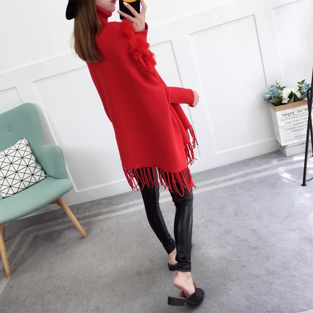 Turtleneck Poncho with Sleeves