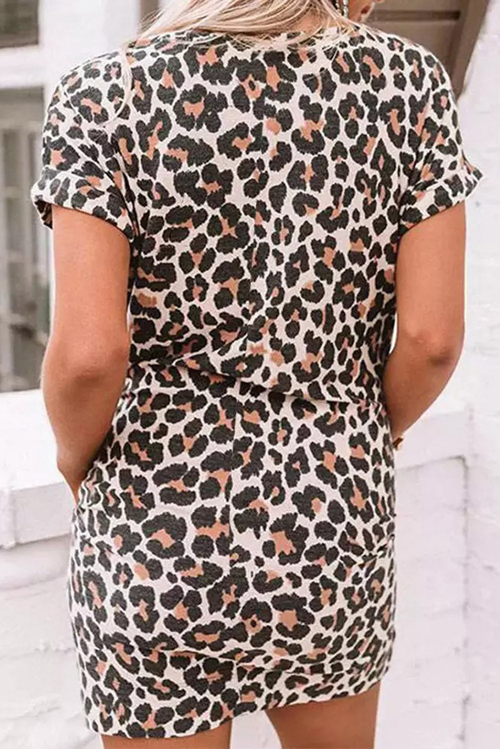 Reverse Leopard Tie Dye Tee Shirt Dress
