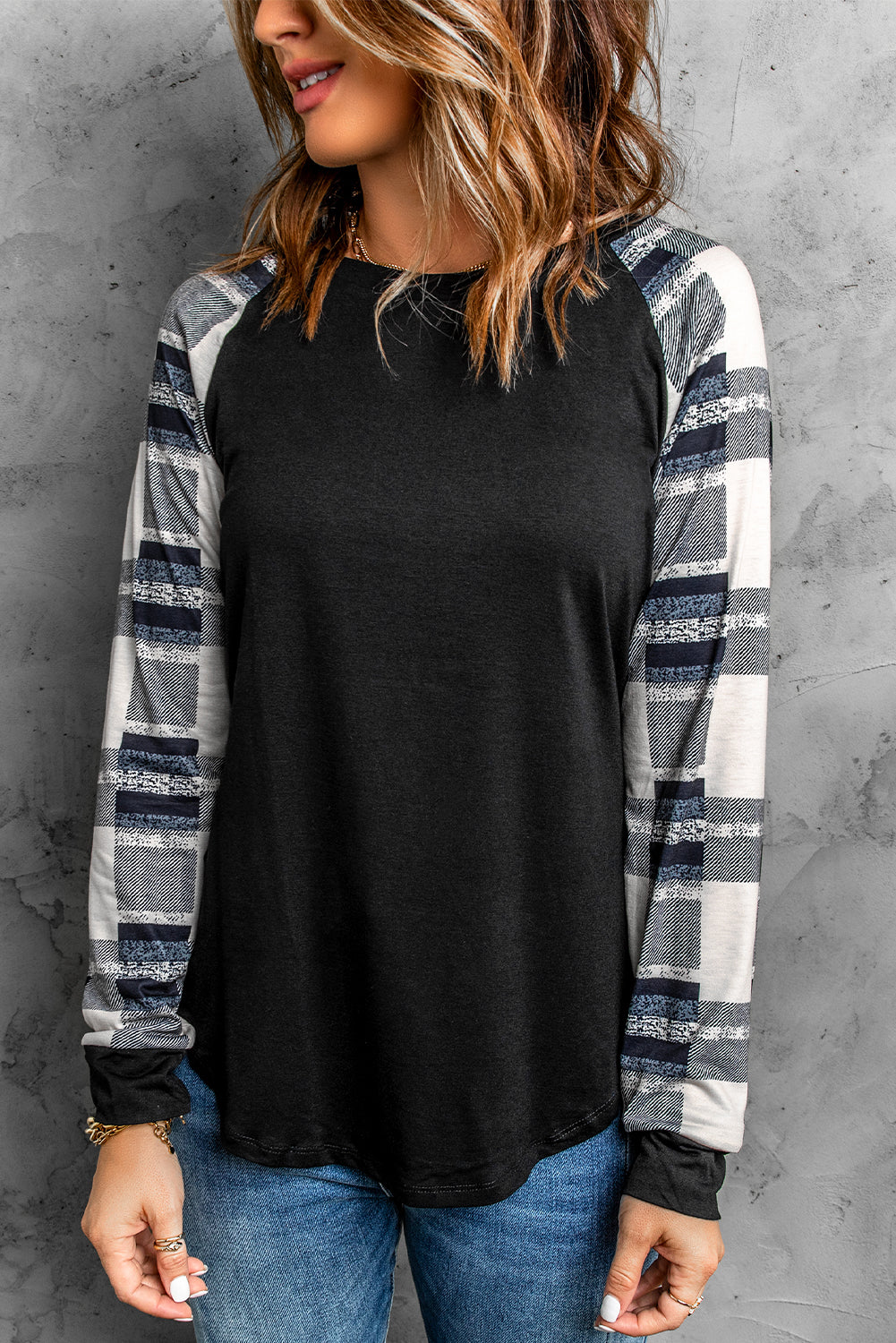 Monochromal Long Sleeve Top (Up to 2XL)