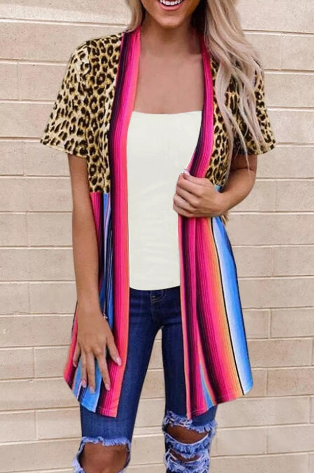 Leopard Spice Striped Cardi