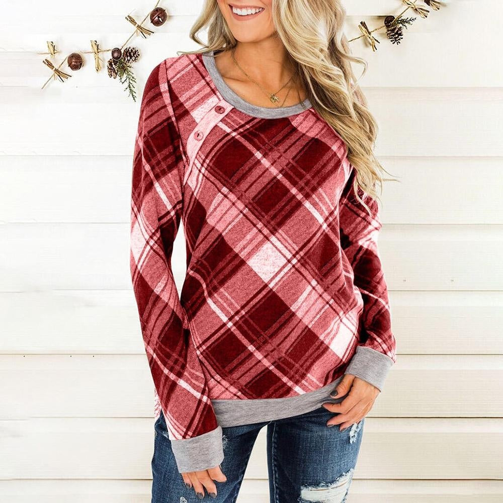 Plaid Passion Button Top (3 colors)