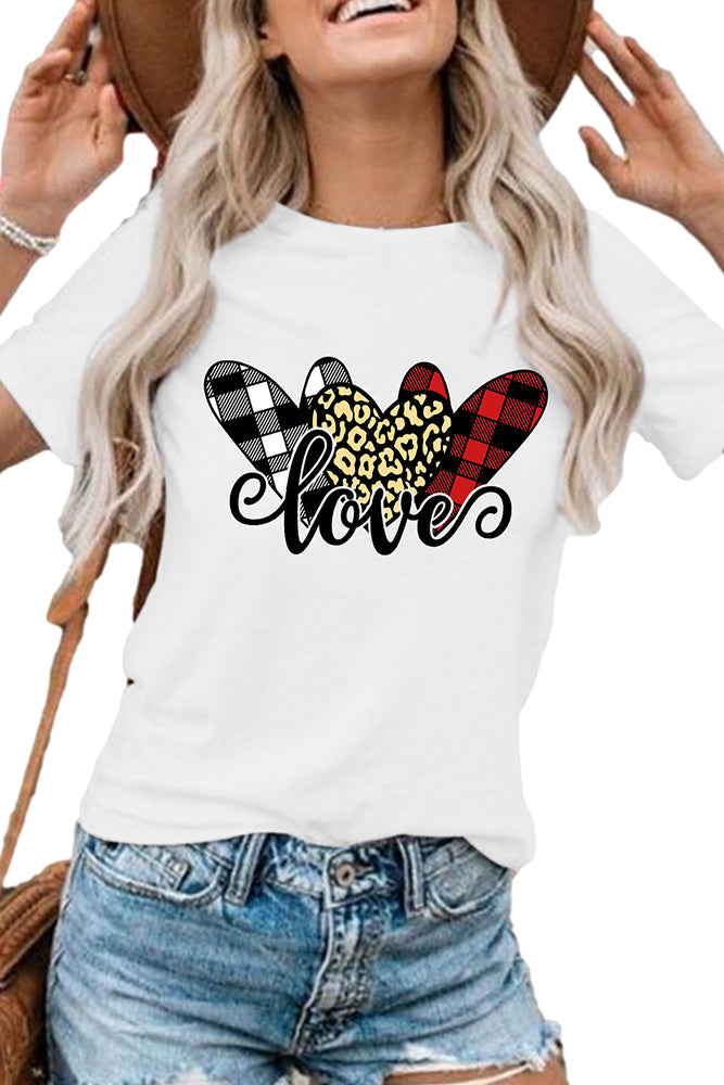 Short Sleeve Valentine Trio Tee (3 colors, Up to 3XL)