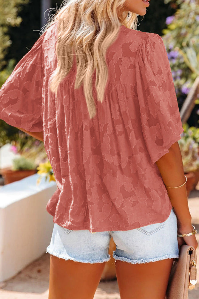 Textured Lace Flare Top (5 Colors, Up to 2 XL)