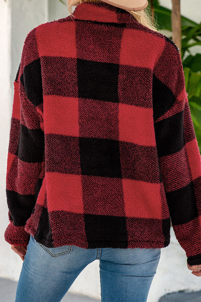 Buffalo Plaid Fleece Pullover