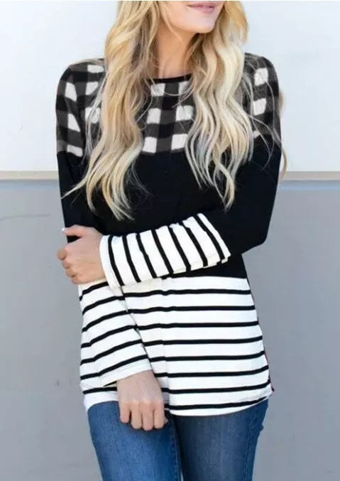 Fall Plaid Stripe Tee Pre-Sale (2 Patterns)