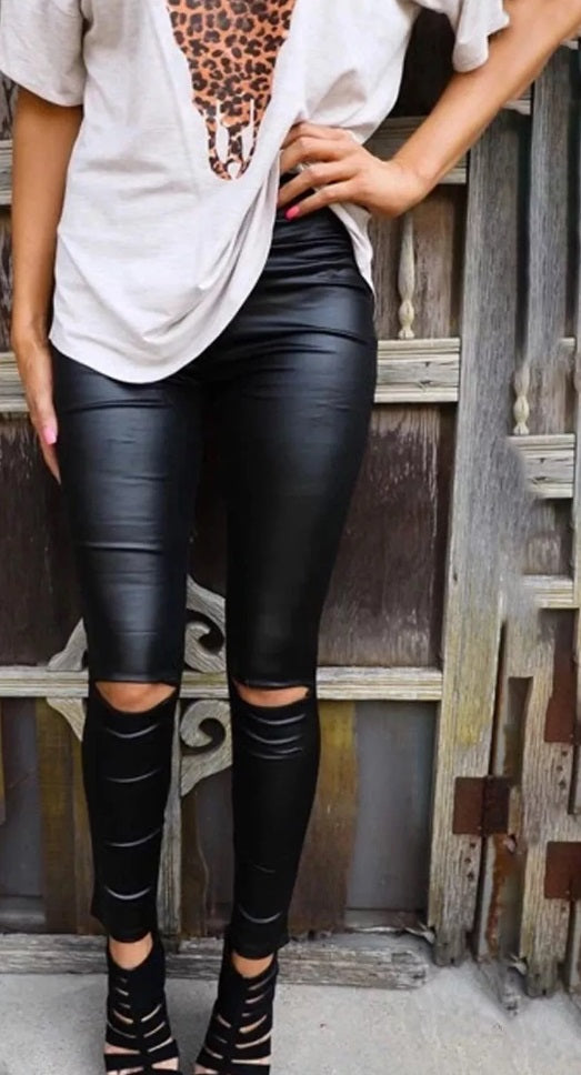 Black Skinny Faux Leather Leggings