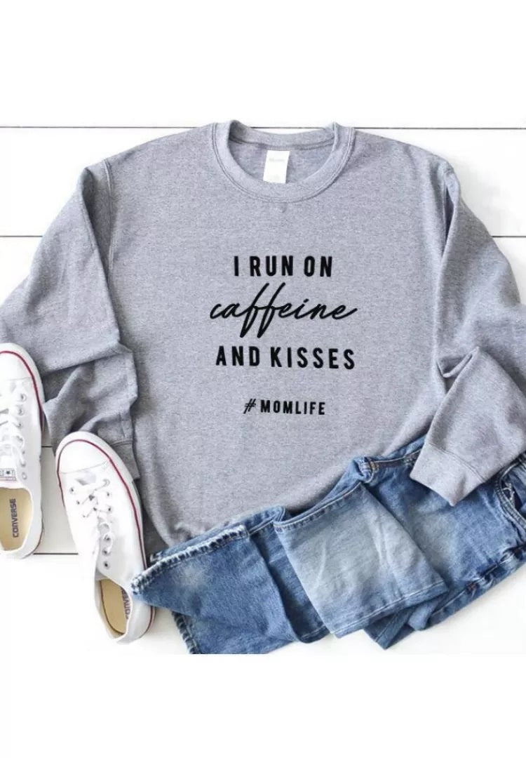 Caffeine and Kisses Long Sleeve Tee (4 colors)