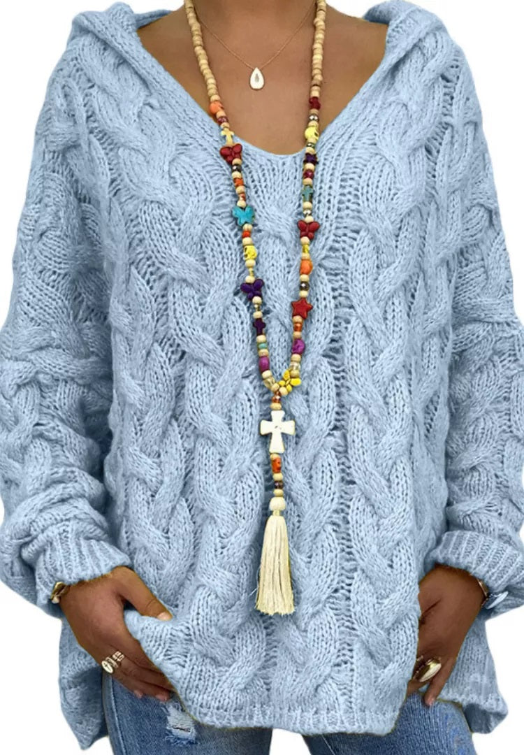 Loose Knit Hoodie Sweater Pre-Sale (4 colors, up to 3XL!)