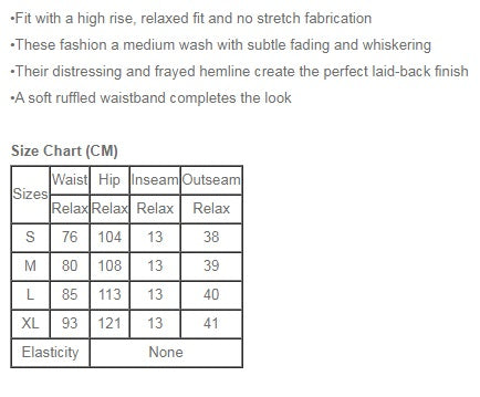 High Rise Ruffle Denim Shorts