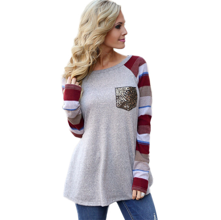 Sequin Pocket Stripes Tee