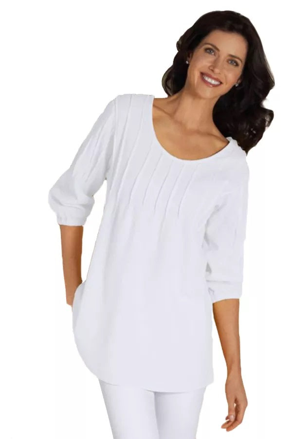 Pintuck Quarter Sleeve Fall Top Pre-Sale (Multiple Colors)