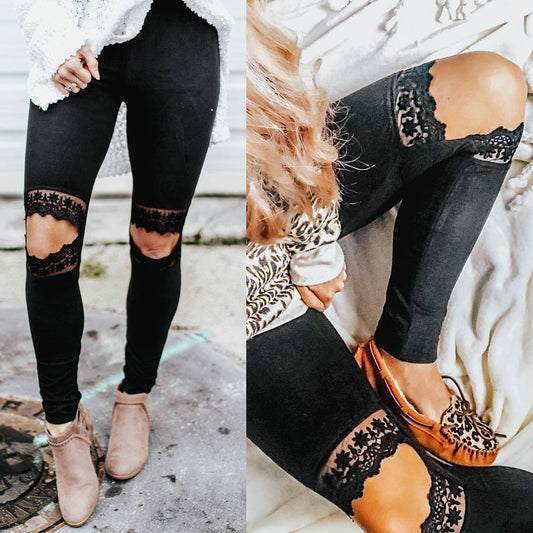 Peek A Boo Lace Leggings