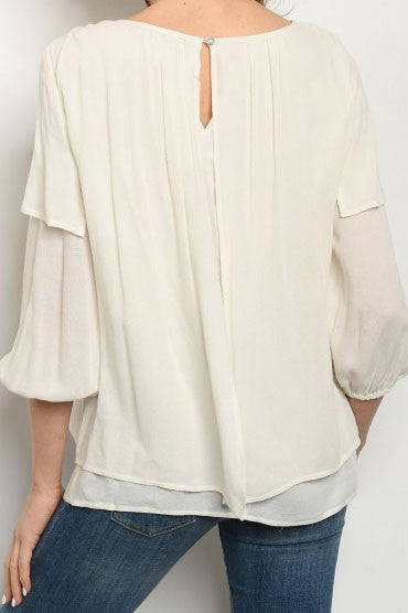 Sweet Lacey Linen Top In Stock POP! Stock!