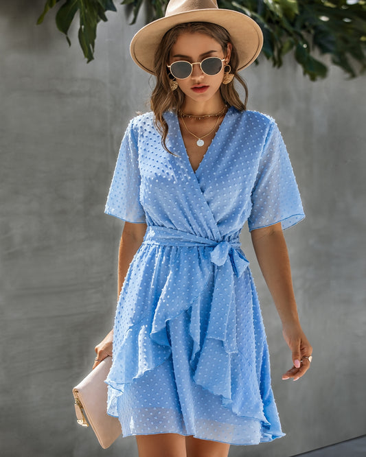 Dot Wrapped Layer Dress