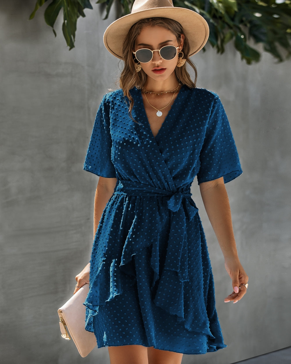 Dot Wrapped Layer Dress