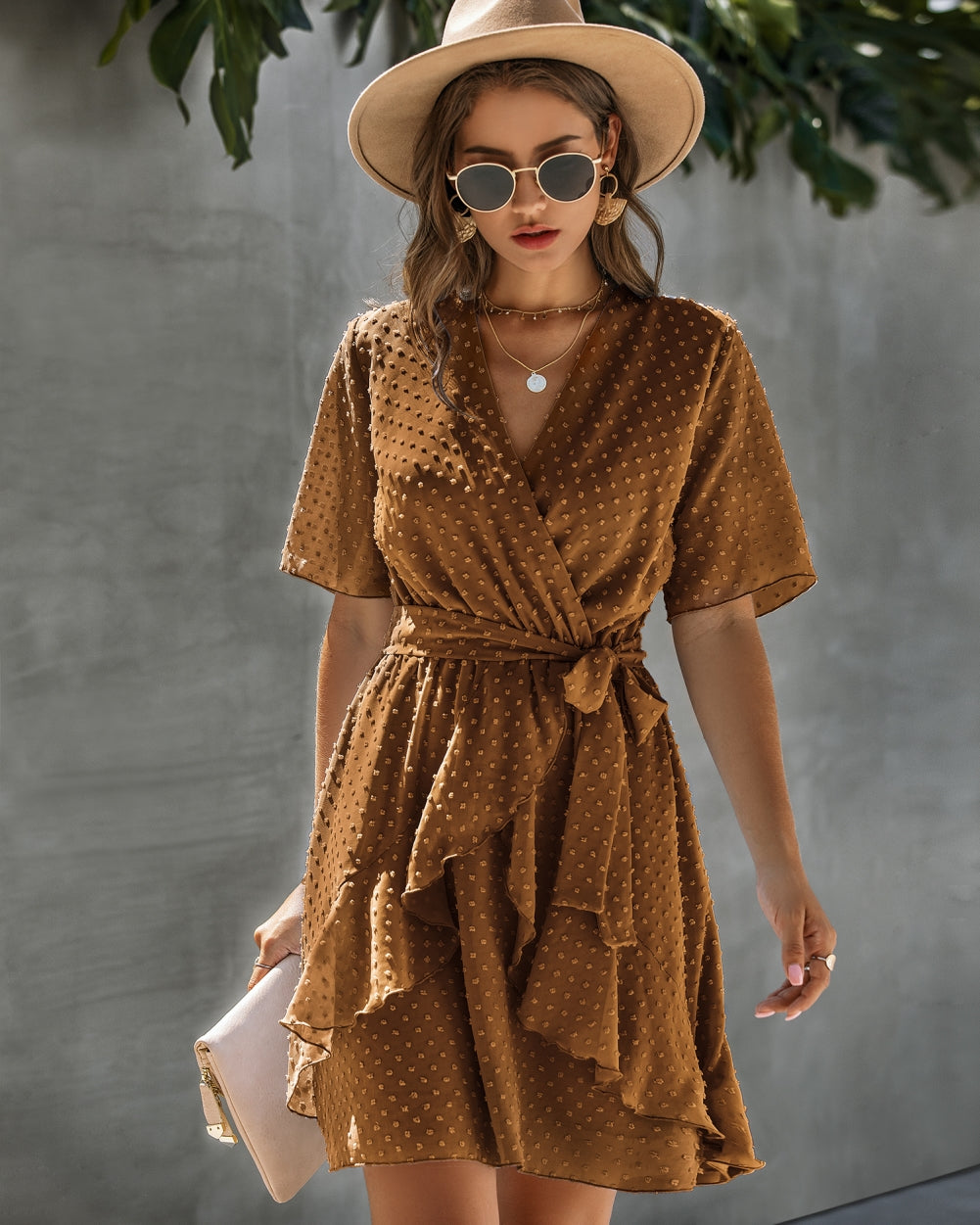 Dot Wrapped Layer Dress