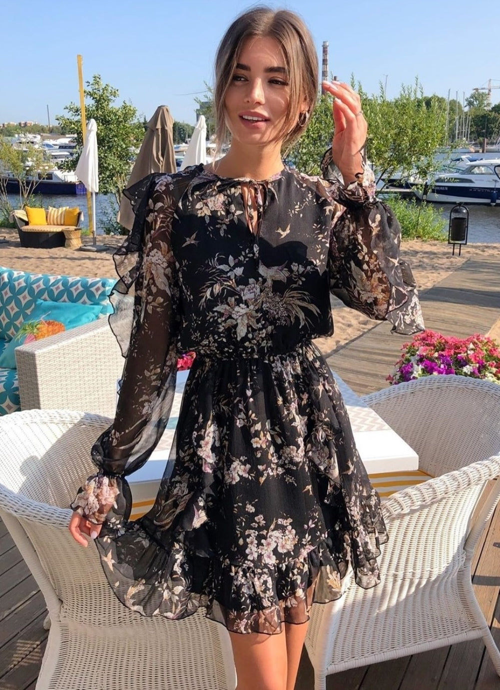 Black Swan Floral Dress