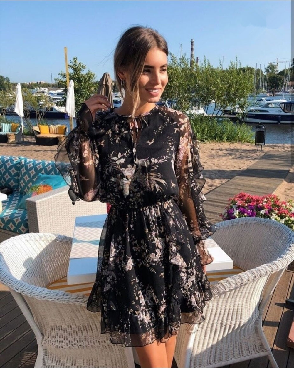 Black Swan Floral Dress