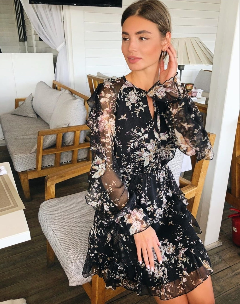 Black Swan Floral Dress