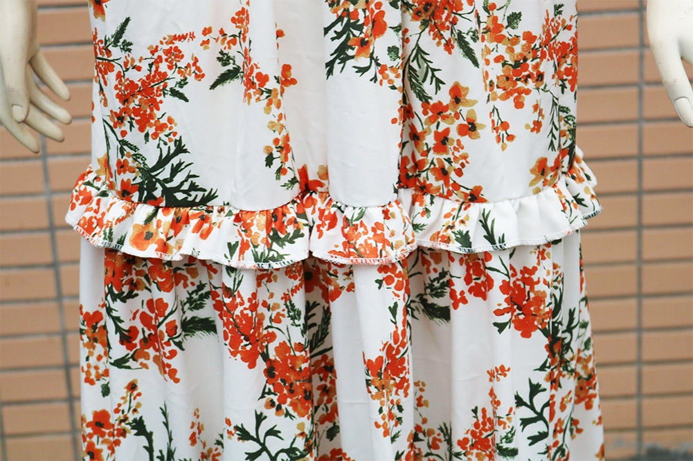 Deep V Floral Maxi Dress (Two Colors)