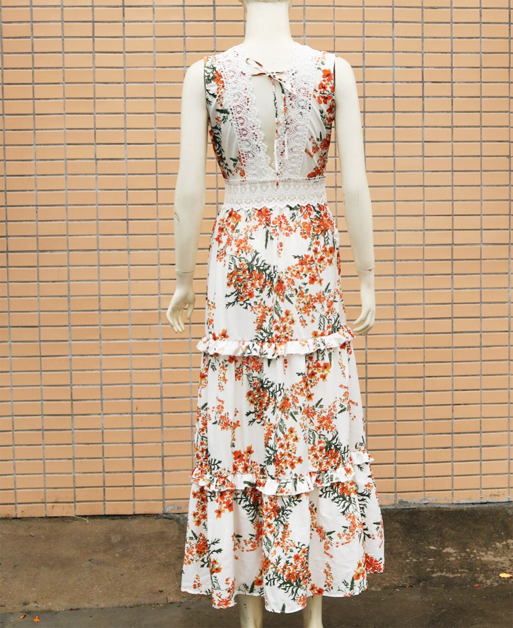 Deep V Floral Maxi Dress (Two Colors)