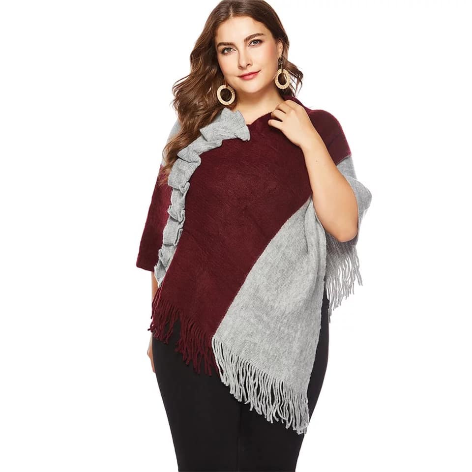 Ruffle Wave Fall Poncho