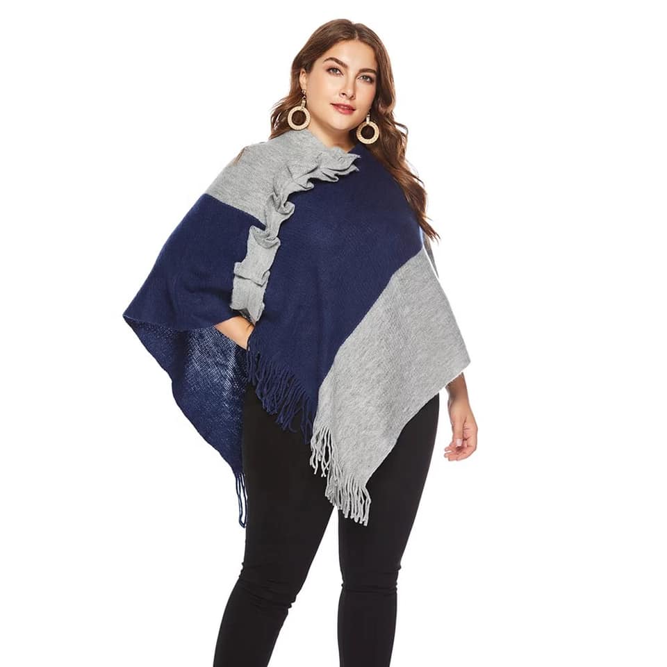 Ruffle Wave Fall Poncho