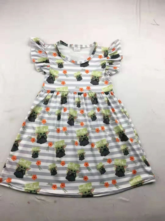 Baby Yoda Striped Dress