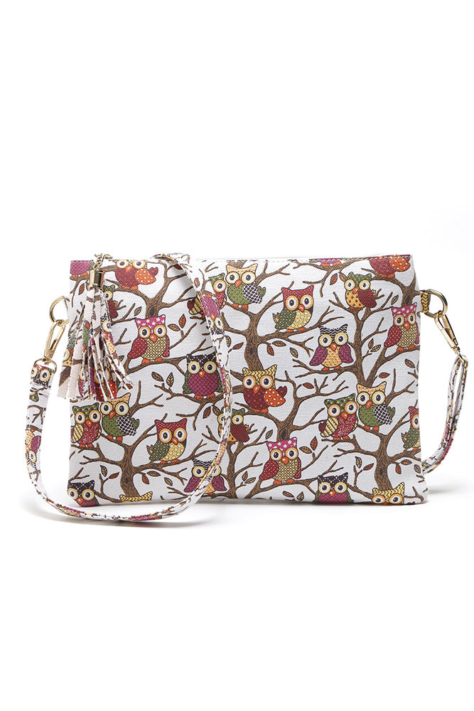 Tree Print, Owls Crossbody
