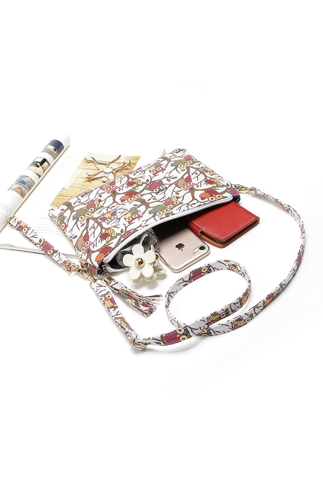 Tree Print, Owls Crossbody