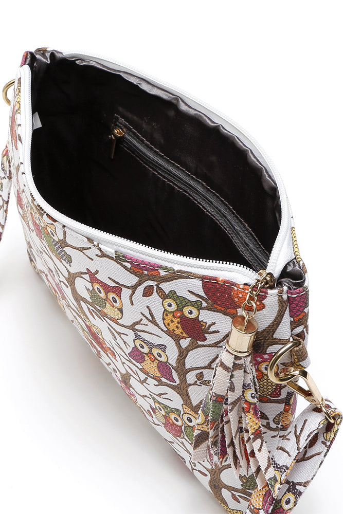 Tree Print, Owls Crossbody