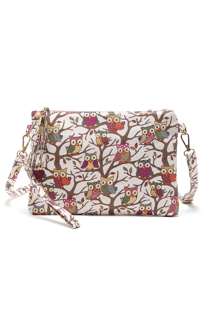 Tree Print, Owls Crossbody