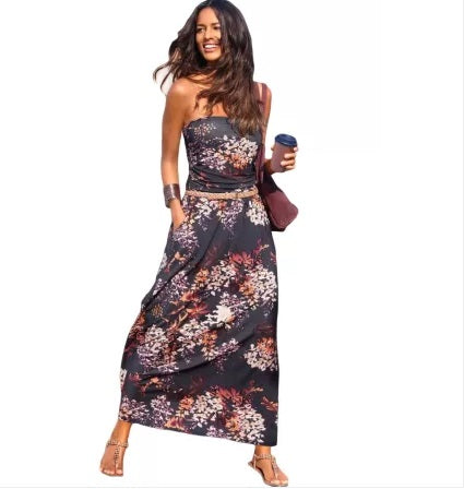 Deep Purple Bohemian Bandeau Dress