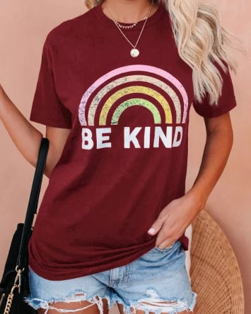 Be Kind Rainbow Tee (3 colors, Sizes up to 3XL!)