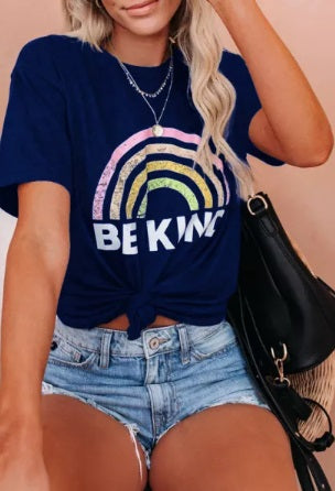 Be Kind Rainbow Tee (3 colors, Sizes up to 3XL!)