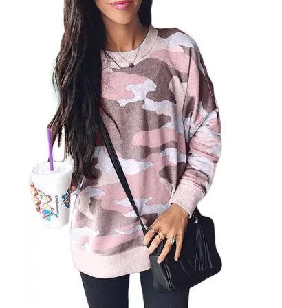 Spring Pink Camo Pullover
