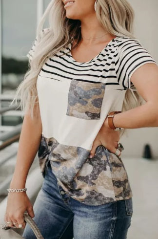 Camo Colorblock Tee