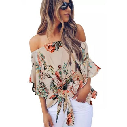 Apricot Flower Chiffon Top (Up to 2XL!)