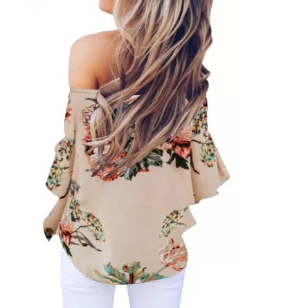 Apricot Flower Chiffon Top (Up to 2XL!)