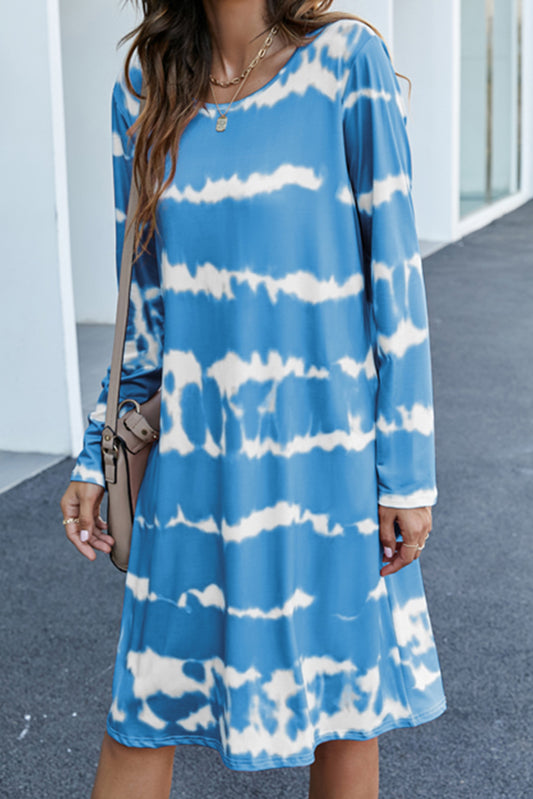 Long Sleeve Cutie Pie Tie Dye Dress (2 Colors)