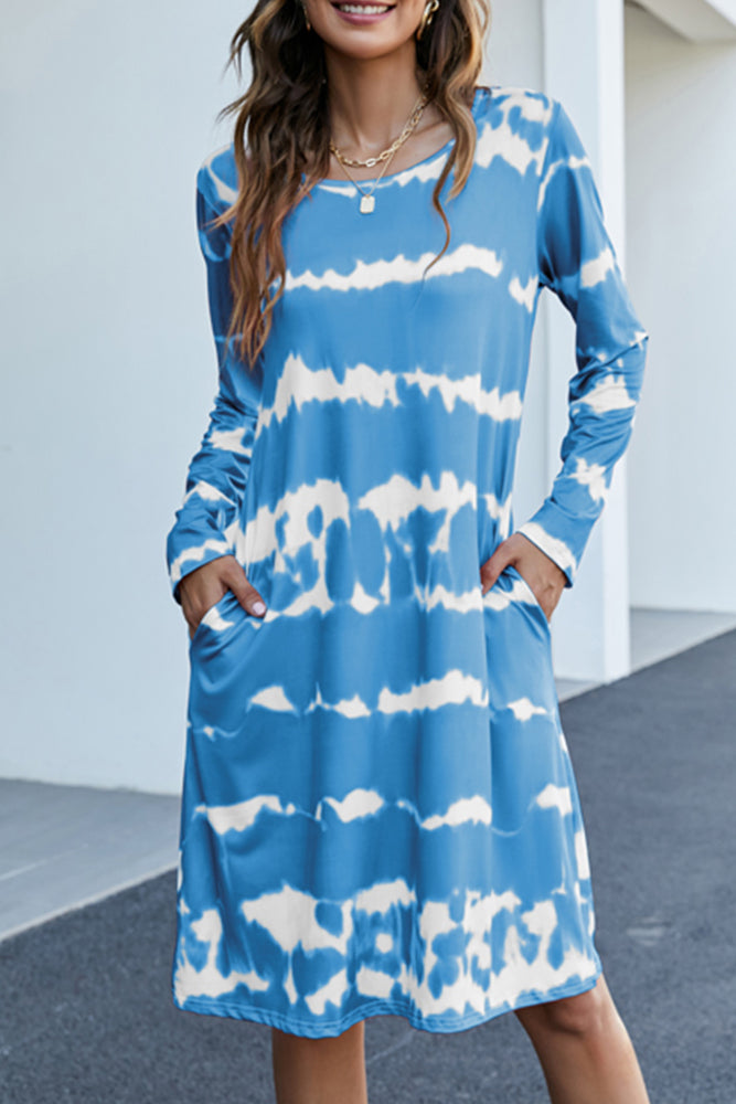 Long Sleeve Cutie Pie Tie Dye Dress (2 Colors)