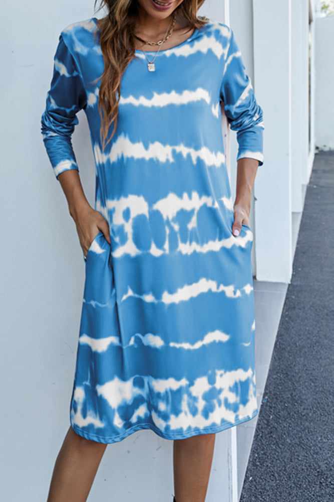 Long Sleeve Cutie Pie Tie Dye Dress (2 Colors)