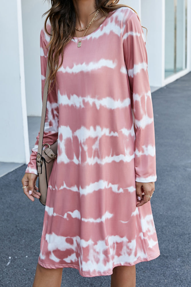 Long Sleeve Cutie Pie Tie Dye Dress (2 Colors)