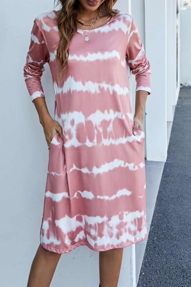 Long Sleeve Cutie Pie Tie Dye Dress (2 Colors)