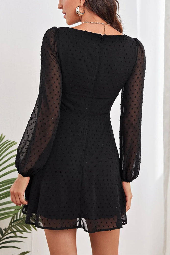 Square Neck High Waisted Dot Dress (5 colors)