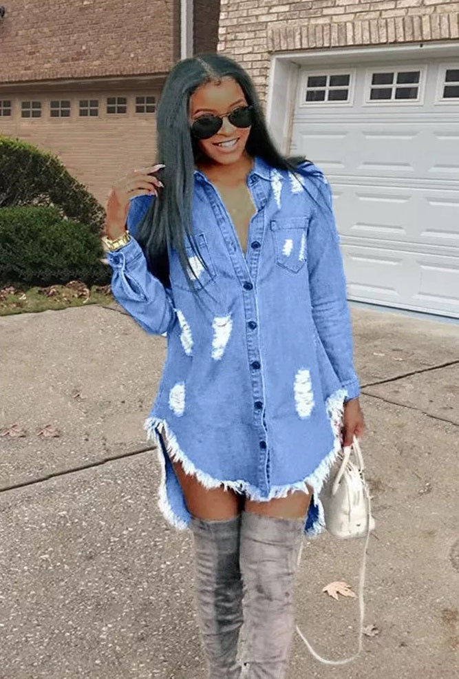 Denim Tunic Top